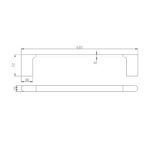 VOG - 600mm Black Single Towel Rail