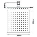 300mm Black Shower Head