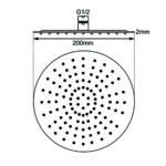 200mm Black Shower Head