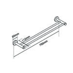LUCID PIN - Black Cuttable Double Towel Rail
