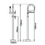 Brushed Nickel Freestanding Tap with Handheld Shower