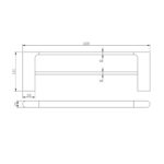 VOG - 600mm Black Double Towel Rail