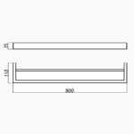IVANO - 800mm Black Double Towel Rail