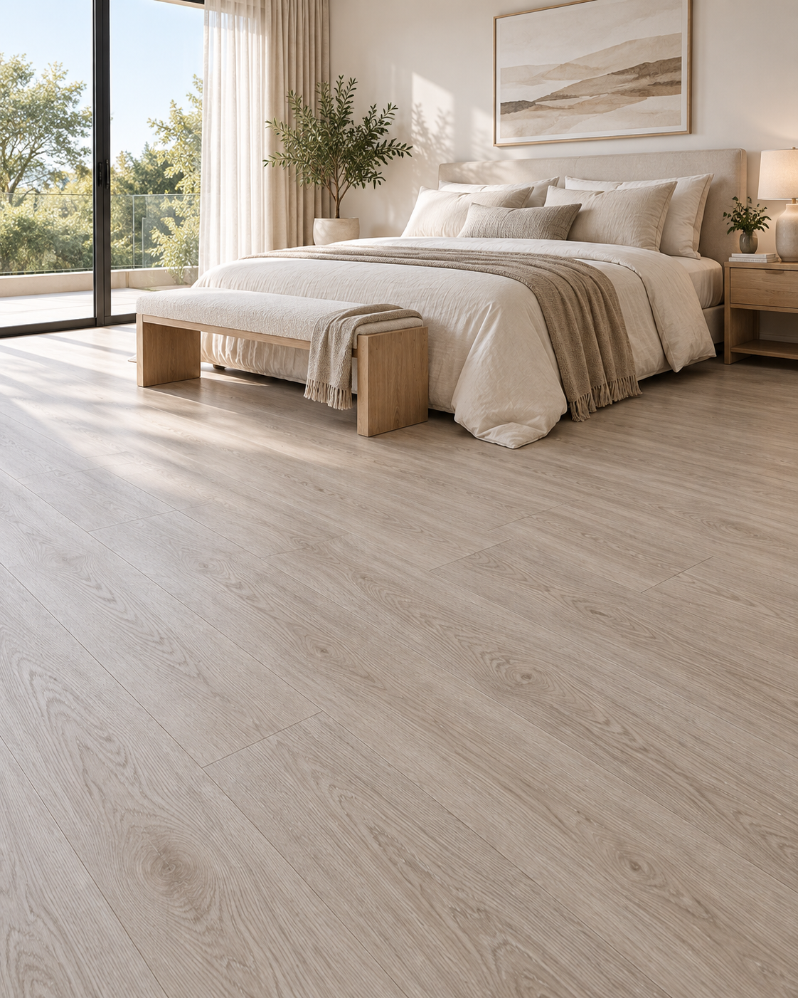 dune-oak-render Lotto Casa Dune Oak SPC flooring in a contemporary interior — illustrative render