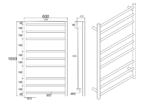 Black Heated Towel Rack 9 Bars
