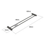600mm Gunmetal Double Towel Rail