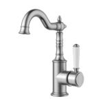 Clasico Tall Basin Mixer Hook Spout / Ceramic Handle - Image 2