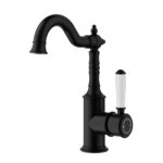 Clasico Tall Basin Mixer Hook Spout / Ceramic Handle - Image 3