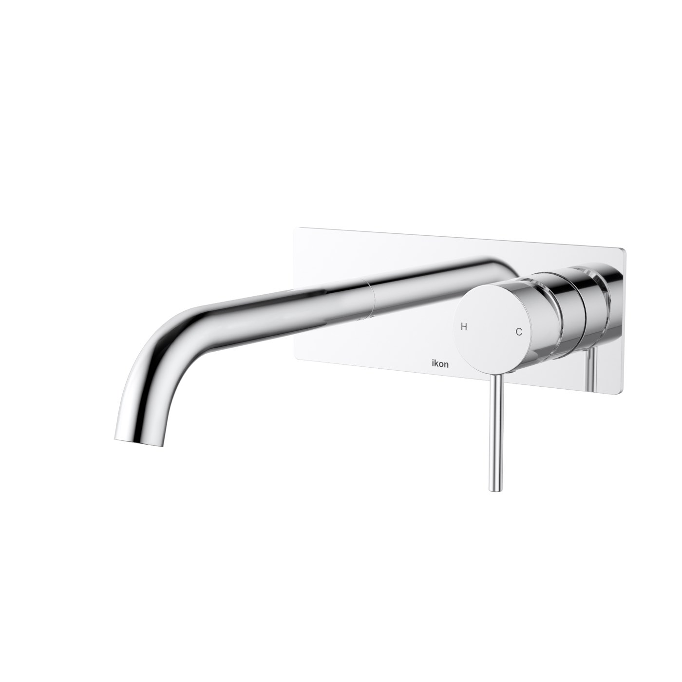 hyb88-602lf+chrome-opt56 Hali Wall Basin Mixer Curved Spout - Image 1