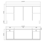 1477*450*550mm Miami Wall Hung Fluted Vanity Cabinet (Single Bowl)