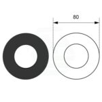 Round Black Cover Plate 80mm