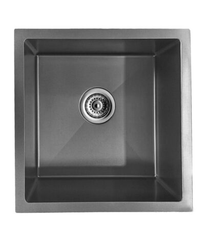 440x440x205mm Dark Grey Stainless Steel Single Bowl Kitchen Sink