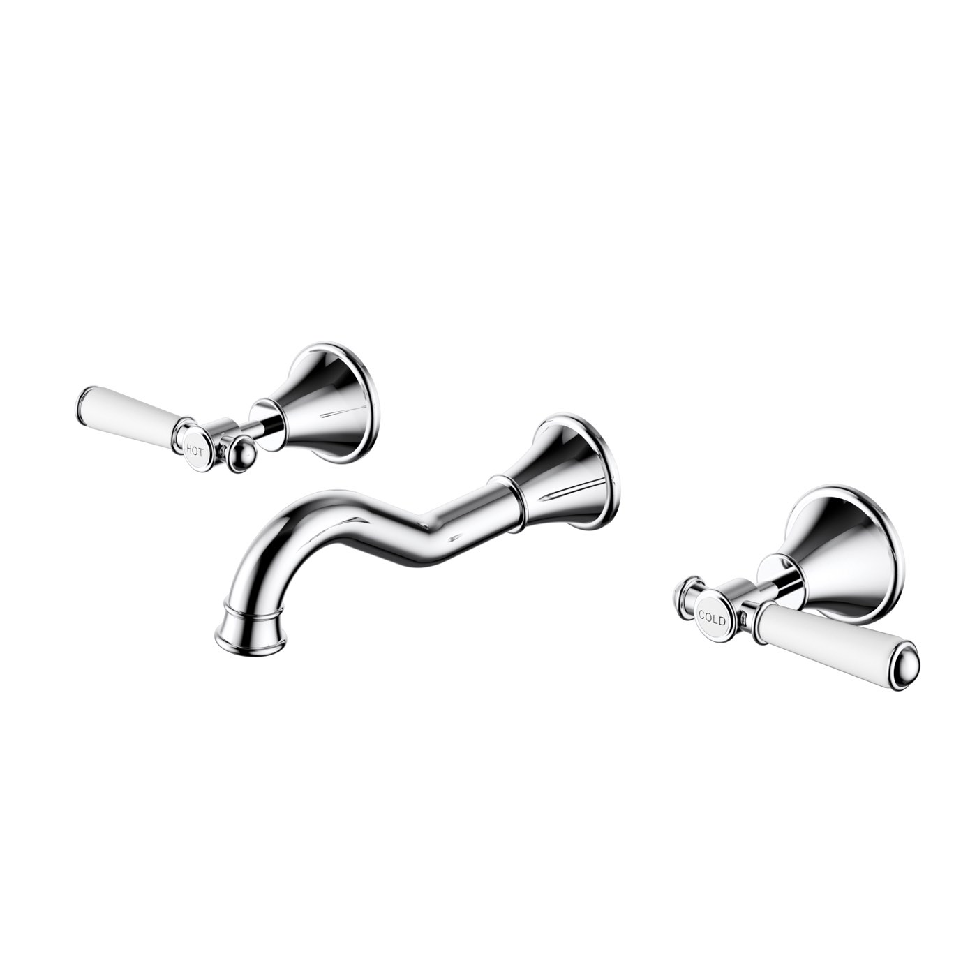 pck90nz01a-lf+chrome-opt66 Clasico Bath Tap Set / Ceramic Handle - Image 1
