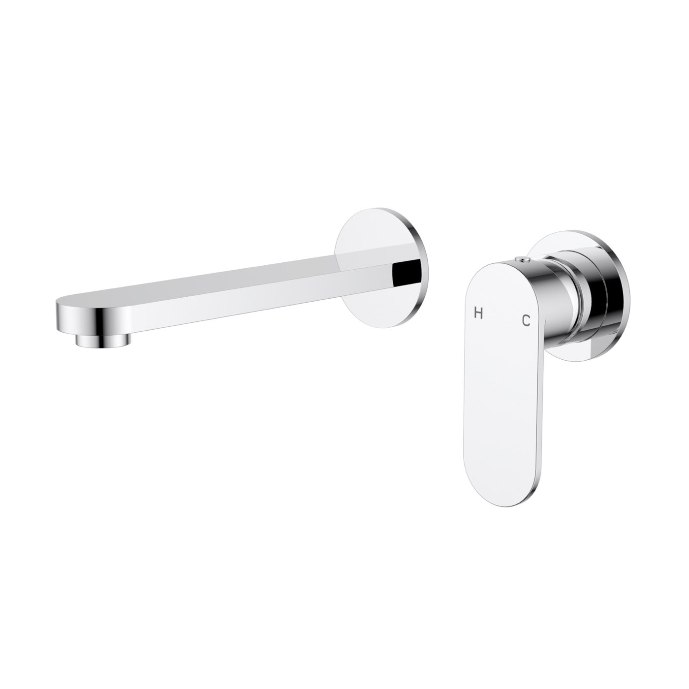 plb3004pc+chrome-opt48 Sora SS Wall Basin Mixer Trim Kits With Separate Back Plate - Image 1