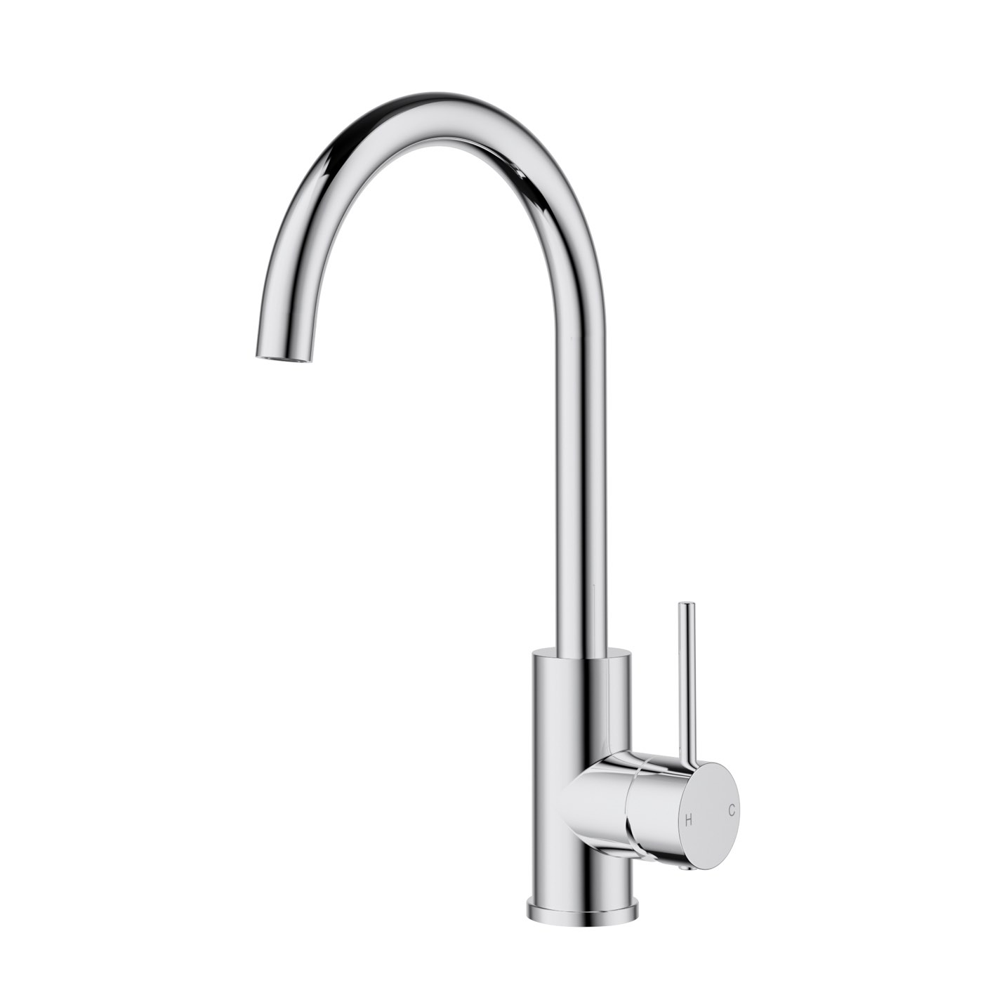 plc1001ss-ch+chrome-opt64 Otus Slimline Sink Mixer Gooseneck - Image 1