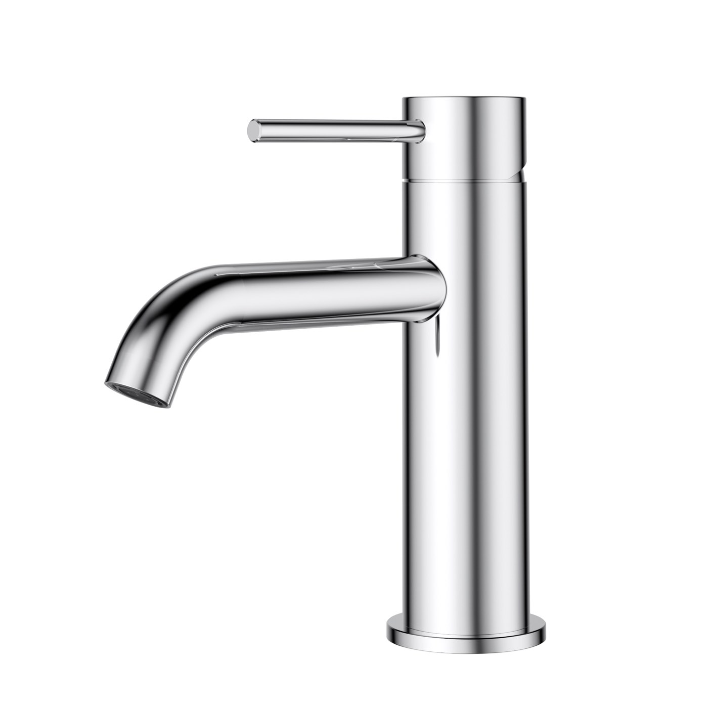 plc2001ss-ch+chrome-opt61 Otus Slimline Basin Mixer Curved Spout - Image 1