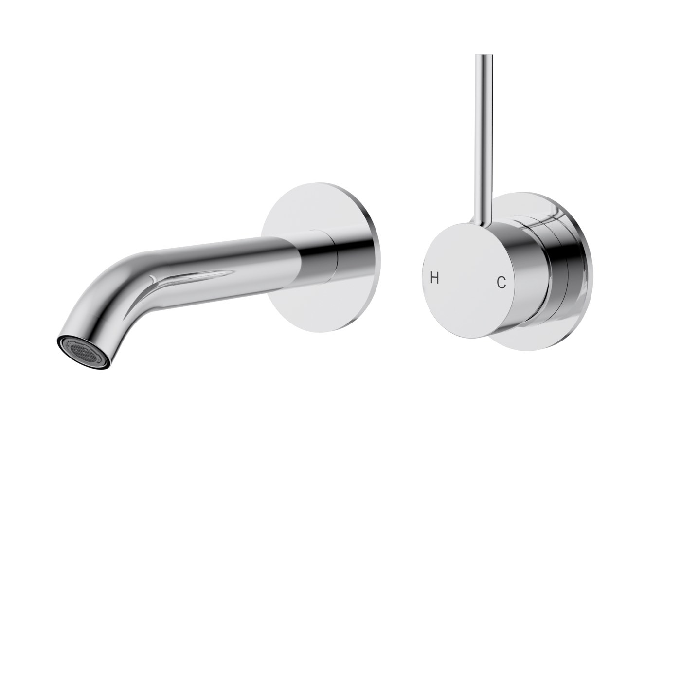 plc3004ss-lu-tk-ch+chrome-opt65 Otus Slimline Wall Basin Mixer Trim Kit Lever Up - Image 1