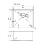 510x450x230mm Copper Stainless Steel PVD Single Bowl Kitchen Sink