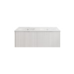 Vienna 1200mm Matt White Wall Hung Fluted Vanity (Double Bowls)
