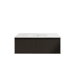Vienna 1200mm Matt Black Wall Hung Fluted Vanity (Single Bowl)
