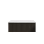 Vienna 1200mm Matt Black Wall Hung Fluted Vanity (Single Bowl)