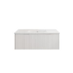 Vienna 1200mm Matt White Wall Hung Fluted Vanity (Single Bowl)
