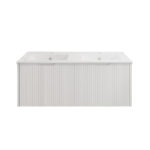 Vienna 1500mm Matt White Wall Hung Fluted Vanity (Double Bowls)