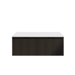 Vienna 1500mm Matt Black Wall Hung Fluted Vanity (Single Bowl)
