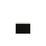 Vienna 600mm Matt Black Wall Hung Fluted Vanity Cabinet