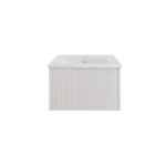 Vienna 600mm Matt White Wall Hung Fluted Vanity Cabinet
