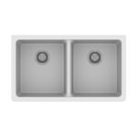 838x476x241mm White Granite Double Bowl Undermount Kitchen Sink